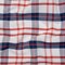 1 Yard Cotton Oxford Shirting Red Navy Blue and White Plaid Deadstock Fabric